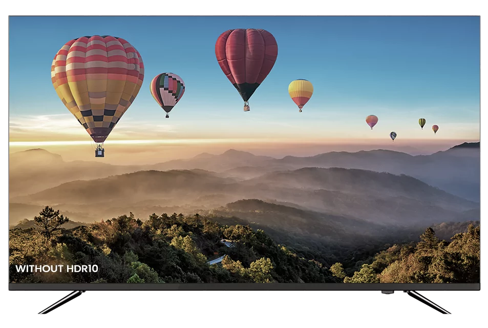 Dull Hot air balloon image on frameless tv without HDR10 functionality