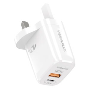 Vision Plus Dual Fast Charger With USB C Cable
